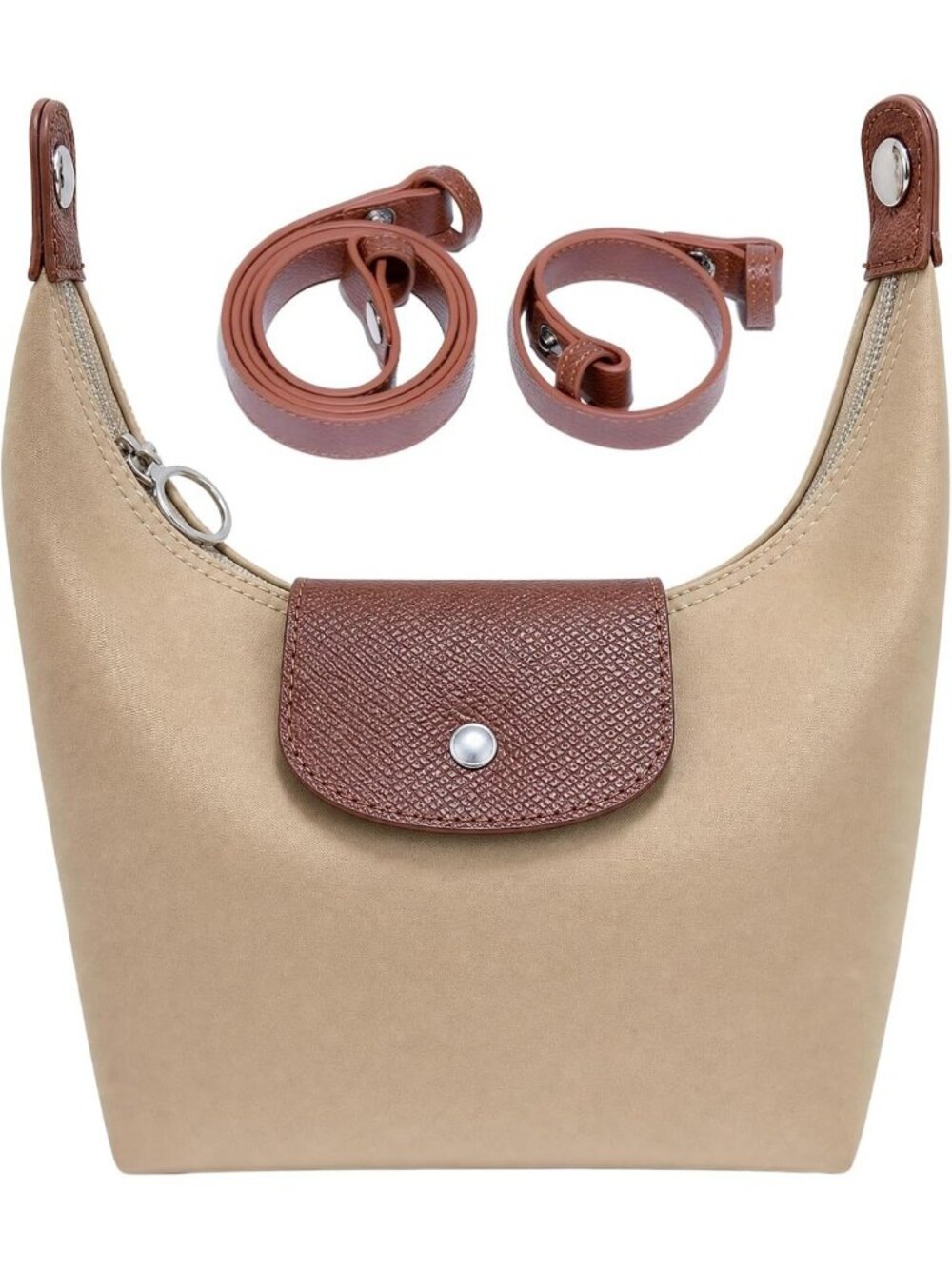 Mini Nylon Crescent Crossbody Bag for Women - Small Convertible Handbag